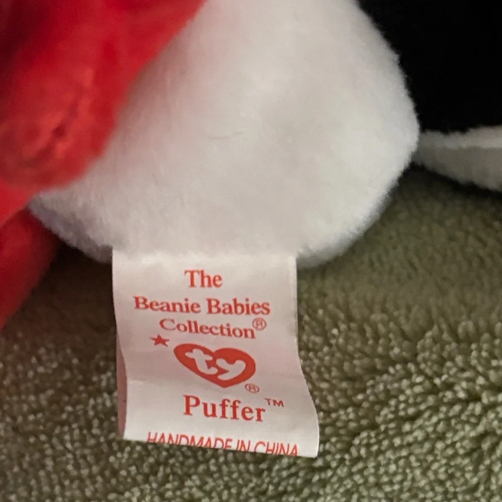 Ty Puffin Plush Toy in Black, White, and Red